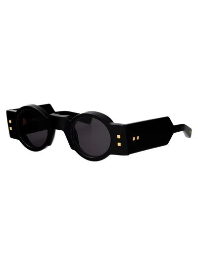 Balmain Brn Acetate Sunglasses In Blk - Gld