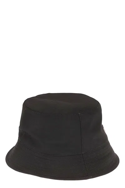 Alexander Mcqueen Black And White Reversible Bucket Hat With Logo Embroidery In Polyamide Man In Multicolor