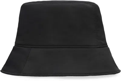 Off-white Off White Cappello Bucket Con Ricamo In Black
