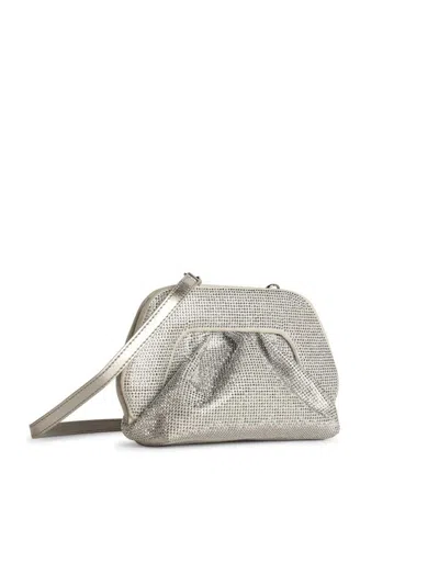 Themoirè 'gea Strass' Silver Vegan Leather Bag In Silver