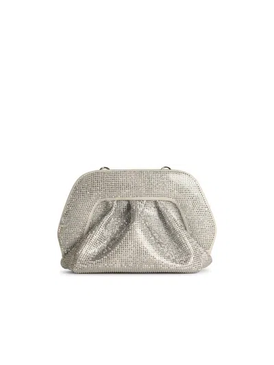 Themoirè 'gea Strass' Silver Vegan Leather Bag In Silver