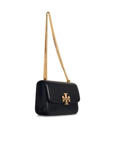 Tory Burch Small Eleanor Pebbled Leather Convertible Shoulder Bag In Black