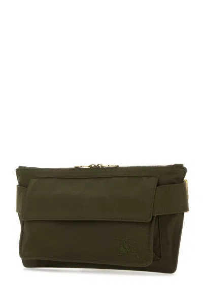 Burberry Army Green Canvas Trench Belt Bag In Green