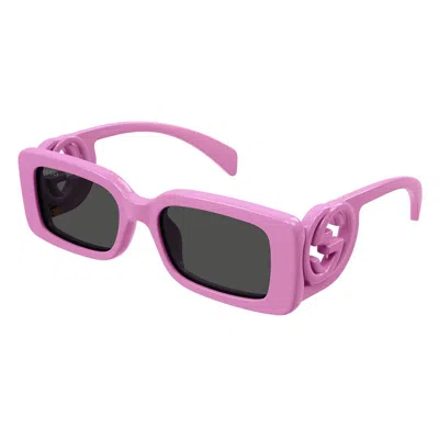 Gucci Eyewear Rectangle Frame Sunglasses In Pink