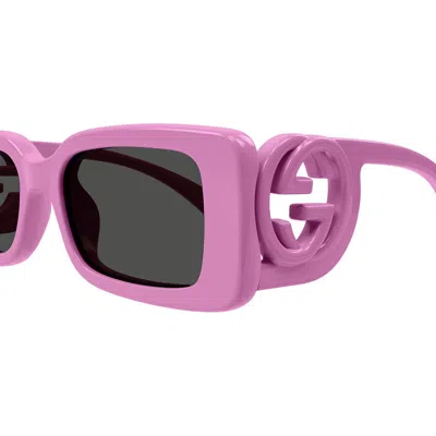 Gucci Eyewear Rectangle Frame Sunglasses In Pink