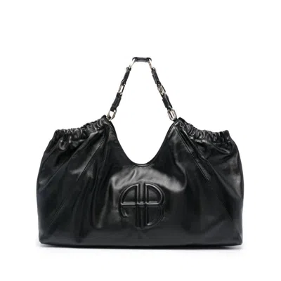 Anine Bing Womens Kate Leather Tote Bag Black In Black
