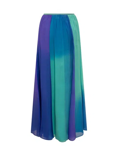 Forte Forte Forte_forte Shaded Silk Skirt In Blue