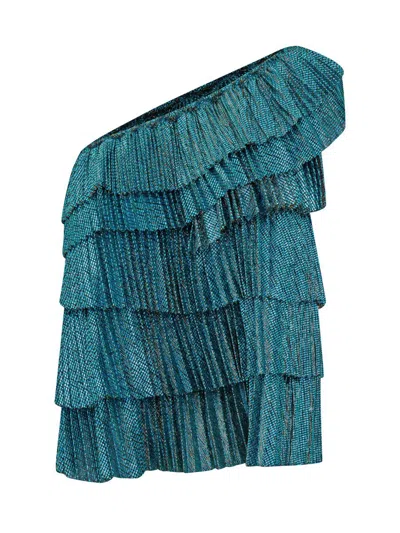 Forte Forte One-shoulder Top In Smeraldo In Blue