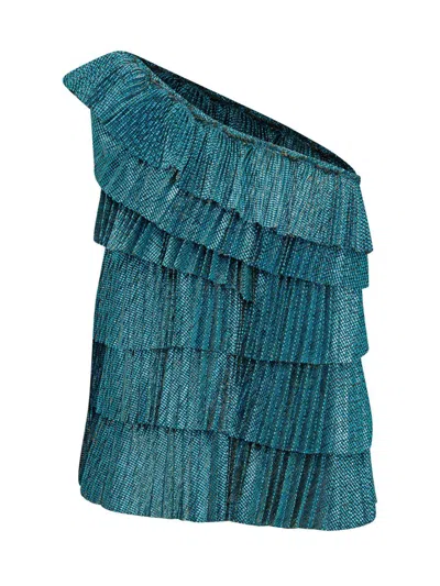 Forte Forte One-shoulder Top In Smeraldo In Blue