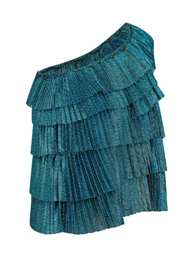 Forte Forte One-shoulder Top In Smeraldo In Blue