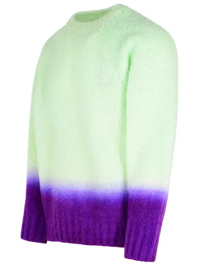 791 Sacai 'gradation' Green Alpaca Blend Sweater In Green