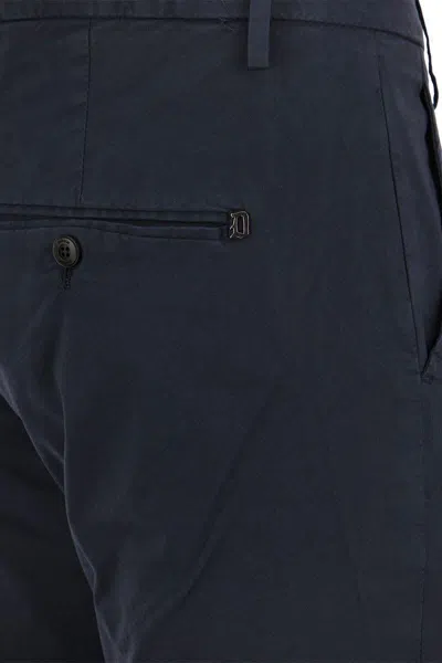Dondup Trousers With Cuffed Hem And Button Detail In Blue