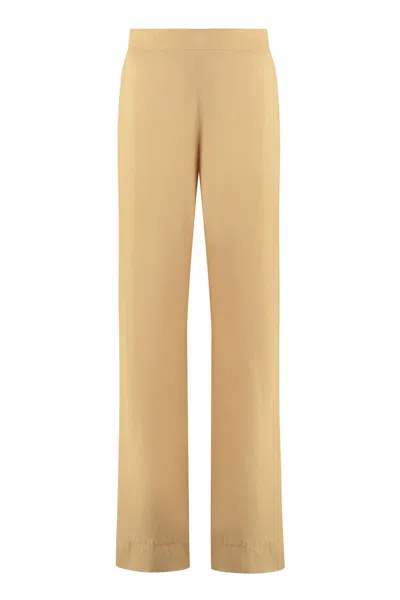 Jil Sander Satin Trousers Elastic Waistband In Sand