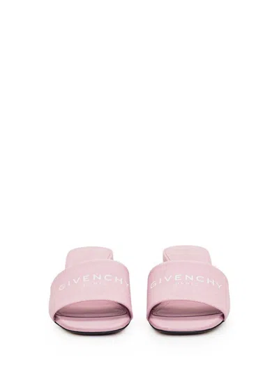 Givenchy Logo-print Canvas Mules In Pink