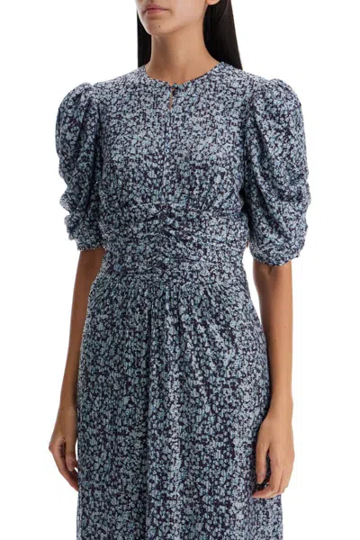 Rotate Birger Christensen Sequinned Printed Maxi Dress In Blue