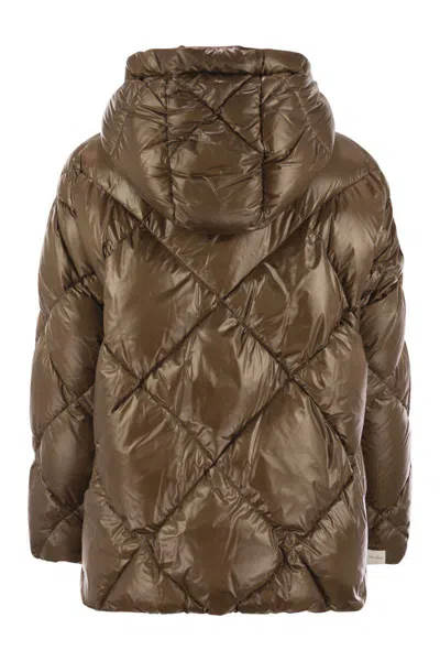 S Max Mara Angy Drip Proof Technical Canvas Duvet In Brown