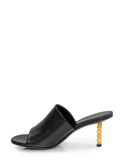 Givenchy G Cube Leather Mules In Black