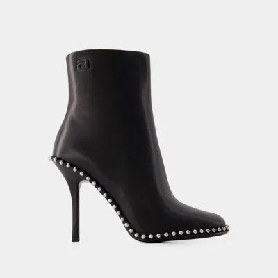 Alexander Wang Nova 105 High Heels Ankle Boots In Black Leather In Black
