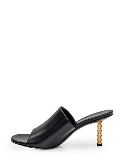 Givenchy G Cube Leather Mules In Black
