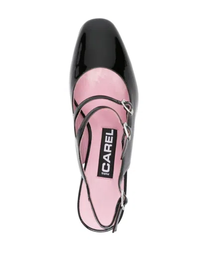 Carel Paris Banana Patent Leather Slingback Pumps In Black