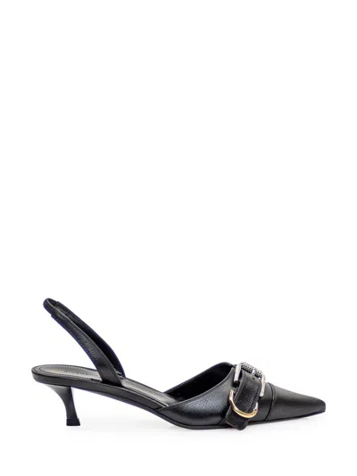 Givenchy Voyou Buckled Textured-leather Slingback Pumps In Black