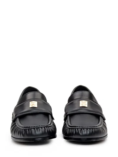 Givenchy Classic Lambskin Loafers With Ruched Detailing In Black