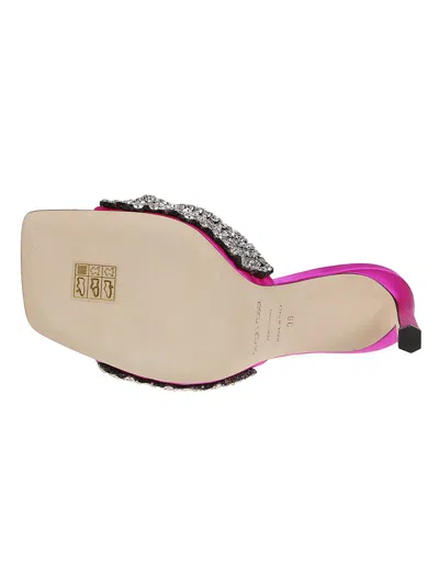 Sergio Rossi Sr Tyra 95 Crystal-embellished Satin Mules In Multicolor