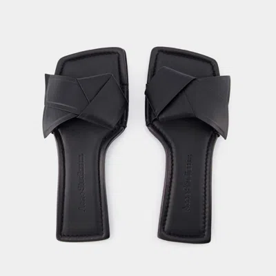 Acne Studios Bow-detailing Leather Slides In Black