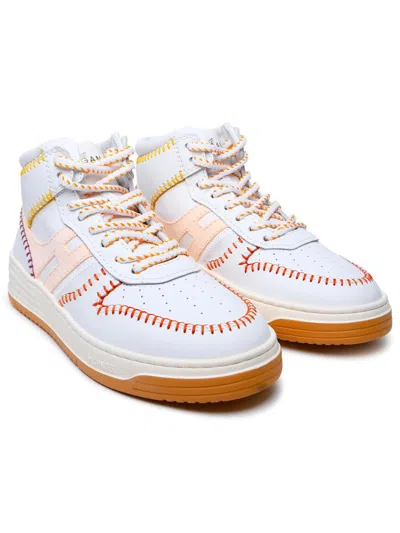 Hogan High-top Lace-up Sneakers In White