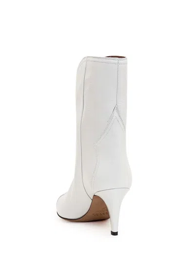 Isabel Marant Dythey Leather Western Boot In White