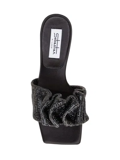 Sebastian Mule Cher Crystal In Black