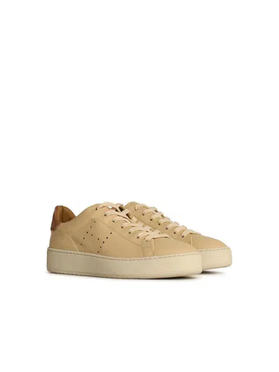 Hogan H672 Lace-up Leather Sneakers In Beige
