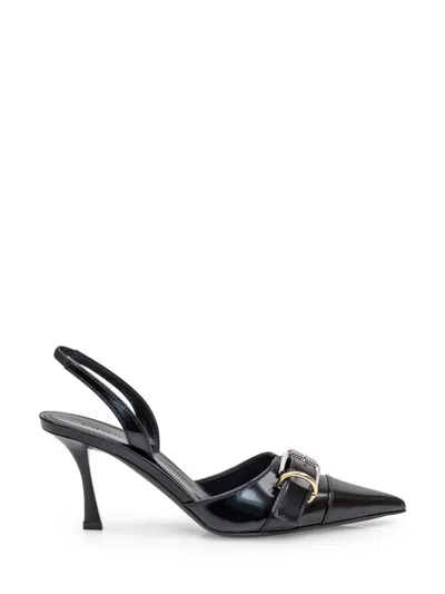 Givenchy Voyou Leather Slingback In Black
