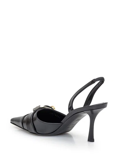 Givenchy Voyou Leather Slingback In Black