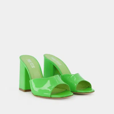 Paris Texas Anja Block Heel Patent Leather Mule In Green