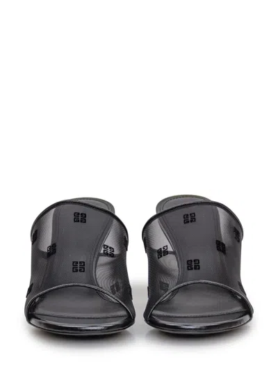 Givenchy G-cube 70 Leather And Mesh Mules In Black