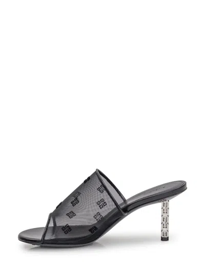 Givenchy G-cube 70 Leather And Mesh Mules In Black