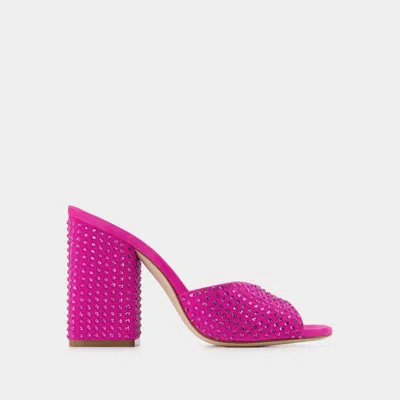 Paris Texas Holly Anja Embellished Suede Mules In Pink