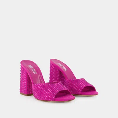 Paris Texas Holly Anja Embellished Suede Mules In Pink