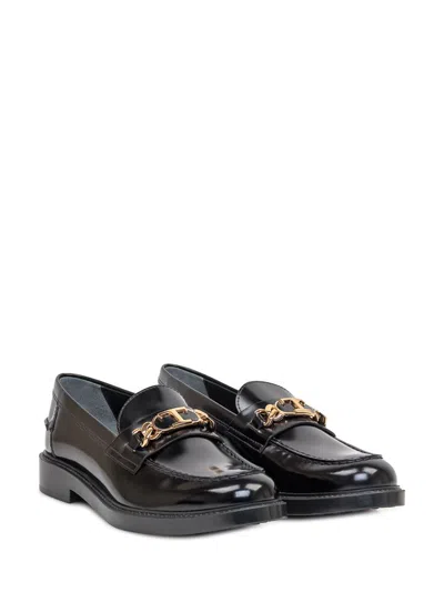 Tod's Leather Moccasin In Black