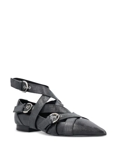 Pinko Gianira Leather Ballerina Shoes