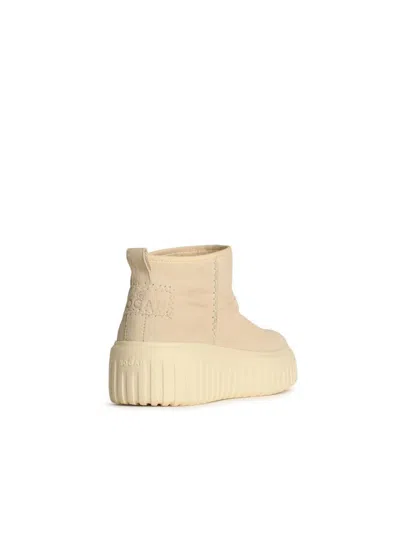 Hogan 'h645' Cream Leather Ankle Boots In Beige