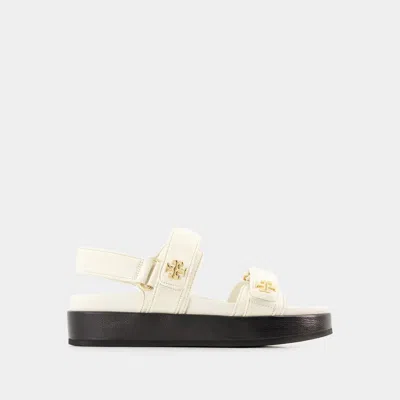 Tory Burch Pave Geo Bombe Miller Low Heel Sandal Shoes In White