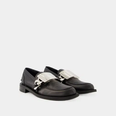 Jw Anderson Gourmet Chain Leather Loafers In Black