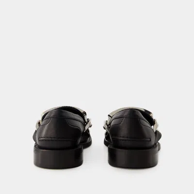 Jw Anderson Gourmet Chain Leather Loafers In Black