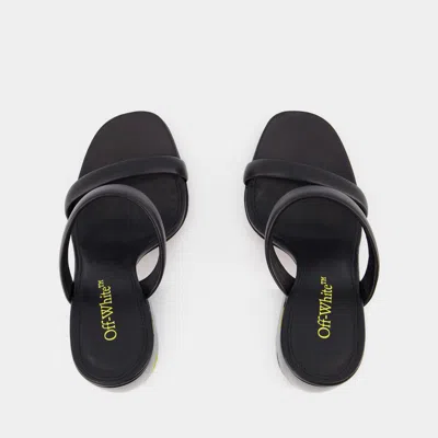 Off-white Tonal Meteor Block Leather Mules In Black