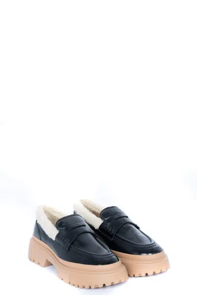 Hogan Loafers Chunky Sole Round Toe In Black