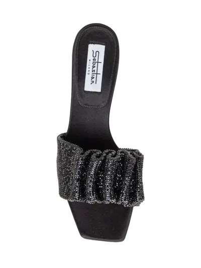 Sebastian Mule Cher Crystal In Black