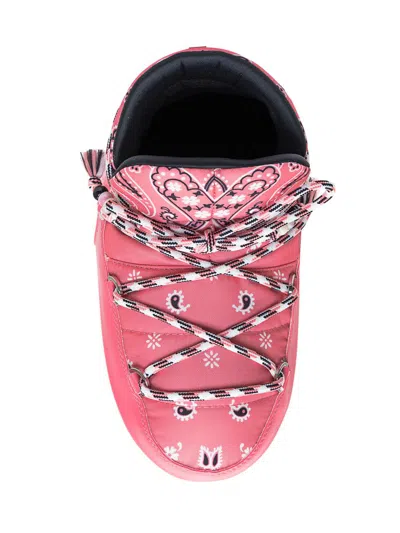 Alanui + Moon Boot Bandana-print Shell And Faux Leather Snow Boots In Pink