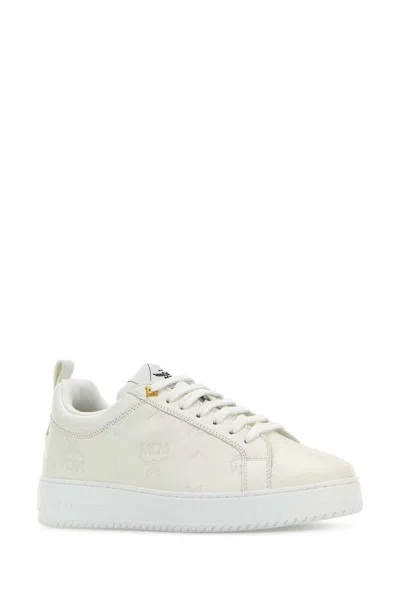 Mcm Neo Terrain Lo Sneakers In Monogram Leather In White